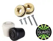 DSI Color Guard Flag Pole Weight Anchors BLACK Rubber Cap Bundle with free decal