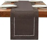 Linen Table Runner - Brown, Washable, Modern for Kitchen Dining Table Decoration, Restaurant, Christmas Party (13x72 Inches)