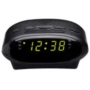 Lenoxx Portable Clock Radio With Green Led Black