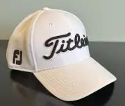 Titleist FJ Footjoy Pro V1 Golf Hat Cap Fitted Stretch Fit White Size L/XL NWT