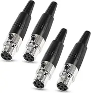 XMSJSIY 5Pin Mini XLR Connector TA4F Adapter Female Plug Mic Microphone Audio Connector,Mini XLR Cable Ends Replacement F-Plug Audio Socket-4PCS…