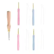 Punching Needle Embroidery Pen with Threader Handle Punching Needle Pen