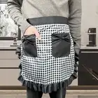 Unique Taste Cooking Apron Anti-fouling Kitchen Ruffle Trimmed Half with Double