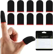 YUXIANLB 10Pcs Mobile Phone Gaming Finger Sleeves, Anti Sweat Game Controller Finger Thumb Sleeve, Superconducting Nanofibers Sleeves, Breathable Finger Covers Touchscreen Gaming Gloves