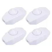 4pcs Rotary Cord Switch AC 250V 2A Slide Control Lamp Dimmer 100-Watt White
