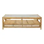 [Florabelle Living] Havana Rattan Hamptons Coffee Table W Glass Top