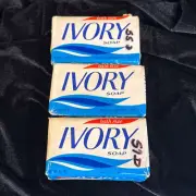 Lot of 3 Vtg Ivory Soap Bath Size 4½ oz Bars Orig Wraps P&G USA Mid Century #78
