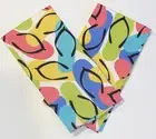RITZ Colorful Flip-Flops Set 2 Hand Towels NWT 100% Cotton Towels Beach Tropical