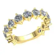 Natural 2.6Ct Round Diamond Ladies Bridal Eternity Band With Sizing Bar 14k Gold