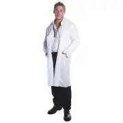 Halloween Express Men's Lab Coat Costume - Size One Size Fits Most - White