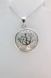 Tree of Life Pendant Sterling Silver Necklace on 18" Chain