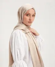 Schaless London Janjanli Krinkle 100% Microfiber Shawl - Stone - 190cm x 70cm