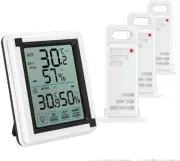 (Upgraded) Indoor Outdoor | Thermometer, Digital Hygrometer Thermometer with 3
