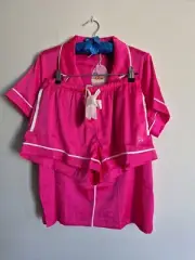 Peter Alexander Hot Pink Satin PJ Shortie Set Size L - Brand new with tags