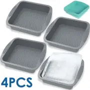 4pcs Large Ice Block Mold Silicone Ice Cube Mold Reusable Ice Cube Tray QK