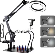 SAILESI 10X 15X Magnifying Glass with Light Flexible Magnetic Helping Hands
