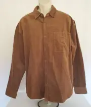 Brixton Porter Men's XL Waffle Corduroy Shirt Bison Brown Long Sleeve Relax Fit