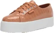 Superga 2790-TL Size US 8.5 M EU 39.5 Women's Sneakers Casual Shoes Tan Croco
