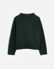 NWT Madewell Long-Sleeve Funnel-Neck Sweatshirt GREEN size S Small