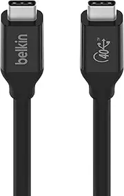 Belkin USB 4 Cable, 2.6ft (0.8m) USB IF Certified with Power Delivery up to 100W, 40 Gbps Data Transfer Speed and Backwards Compatible with Thunderbolt 3, USB 3.2, and More