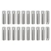 5x20mm 304 Stainless Steel Dowel Pins, 20Pcs Knurled Head Flat End Dowel Pin