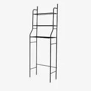 3 Tiers Toilet Shelf Bathroom Rack Over Laundry Washing Machine Storage Shelves (Black)