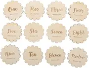 TOYANDONA Baby Monthly Milestone Cards 1 Set Wooden Baby Months Sign for Birth Announcement Beautiful Milestone Milestone Cards for Baby Shower