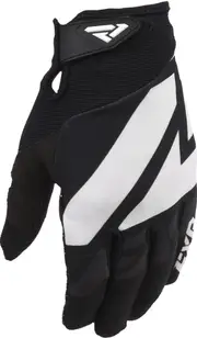 FXR Clutch Strap Youth Motocross Gloves, black-white, Size S for Men Black White