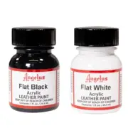 Angelus FLAT BLACK+FLAT WHITE Leather Paint - 1 fl.oz