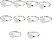 [SAFIGLE] 10pcs Adjustable Ring Jewellery Findings Ring Holder Accessory Jewelry Ring Bases Jewlery Making Supplies Ring Blanks Mounting Ring Rings Silver