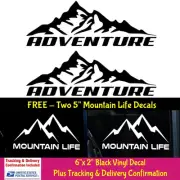 Mountain Adventure Black Vinyl Decal Car Truck Windows Laptop Notebook Tablet