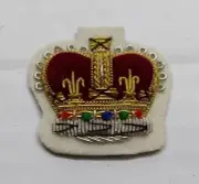 Staff Sergeant Crown No1 SSGT White British Army Hand Embroidered Arm Patch