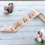 Champagne Pink 'Bride To Be' Diamond Ring Sash - Gold Foil