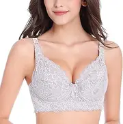 [Generic] Full Support Sports Bra Womens Sexy Lace Gathered Bra Straps Breast Cup Underwear (no Underwire) Bra Packs