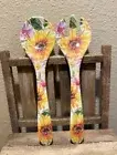 Sunflowers Serving Spoon Set Of 2, Farmhouse Melamine Serving Set, Sunflowers