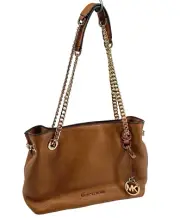 Michael Kors Jet Set Chain Leather Medium Messenger Bag Brown NWT