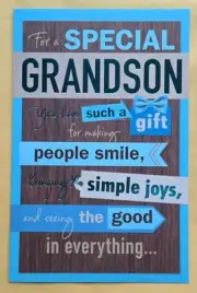 Happy Birthday Greeting Card/Large Format (+ Envelope 5.5x8.0")/ Grandson