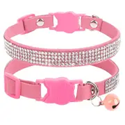 Soft Suede Leather Cat Bling Collars