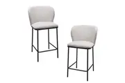 Raimon Furniture Set Of 2 Paolo Modern Boucle Fabric Kitchen Counter Bar Stool - White