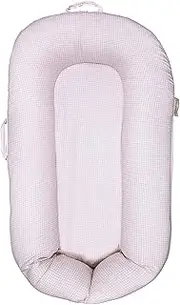 BIRDIE BAE | Premium Baby Lounger |100% Cotton Cover | Supervised Multifunctional Lounger for Playing and Tummy time | Easy Clean Removable Cover | Baby Essentials | Baby Nest (Taupe Gingham)