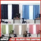 Full Blackout Shading Stars Bedroom Balcony Curtains Hook Grommet Purdah