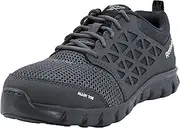[Reebok] Men's Rb4041 Sublite Cushion Safety Toe Athletic Work Shoe Black, Dark Grey, 12