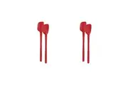 4pc Tovolo Flex-Core All Silicone Nylon Mini Spatula Spoonula Set Cayenne