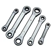 Handy Hardware 5PCE Double-Head Hand Wrench Tool Kit Reversible Ratchet Set