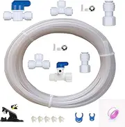 All-in-One Ice Maker Water Line kit Do-It-Yourself Fridge Water Line Connection Kit, Clear, 1/2 inch Cold Water Supply Line
