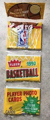 1990-91 Fleer Sealed Rack Pack with David Robinson All Star Card On Back