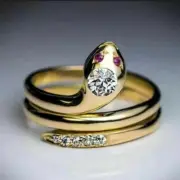 2Ct Round Cut Simulated Ruby Unique Women's Ring 14k Yellow Gold Plated Silver