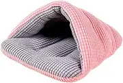 AIMALL Semi-Enclosed Pet Sleeping Bag Bed 12.6"x11.81"x6.3" Soft Polar Fleece Kennel Nest for Guinea Pig Rabbit Kitten Small Animals Indoor Use