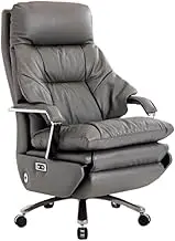 Executive Desk Chair Premium Leather Office Chair with Electric Massage Reclining Function for Executive Home Use and Nap Office Chair
