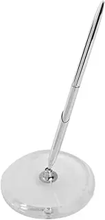 TEHAUX Round Pen Holder Signing Pen Weddings and Engagements Elegant Silver Design for Guest Book Signing and Special Occasions